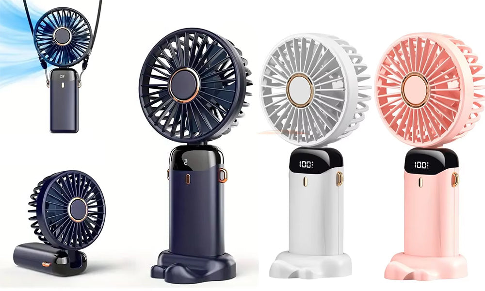 Portable USB Handheld Fan with LED Display