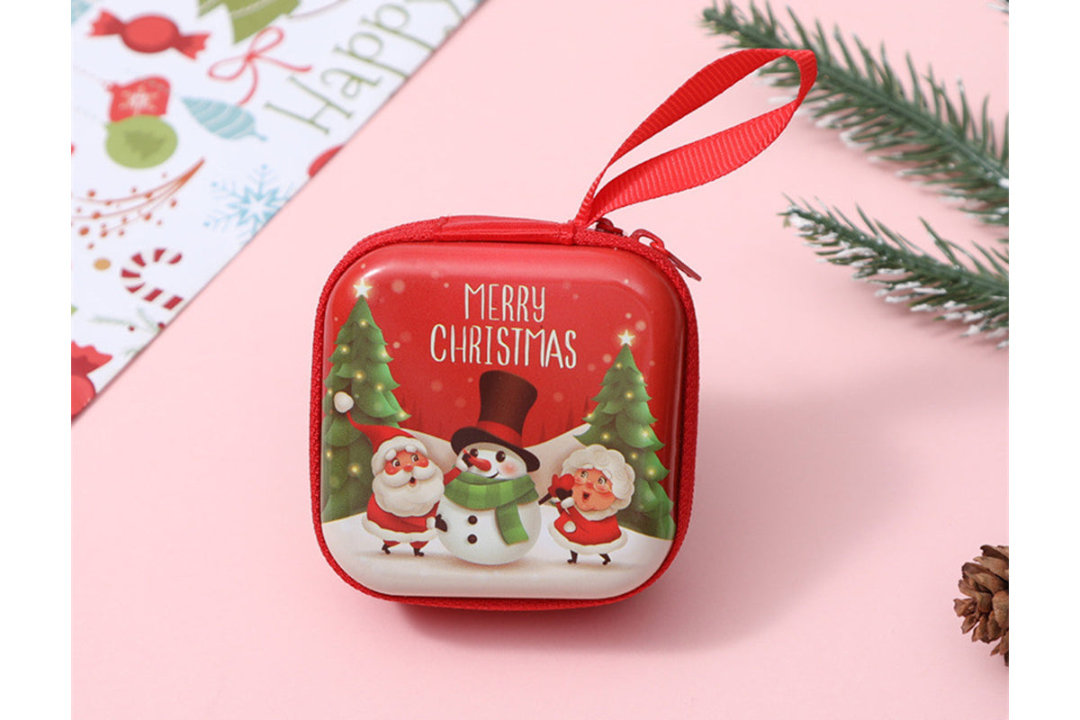 6Pcs Christmas Coin Purse Portable Cartoon Mini Zipper Bag for Kids