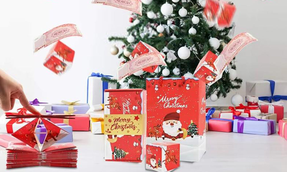 Christmas Folding Surprise Gift Box with 10 Jumping Surprise Bounce Boxes Set