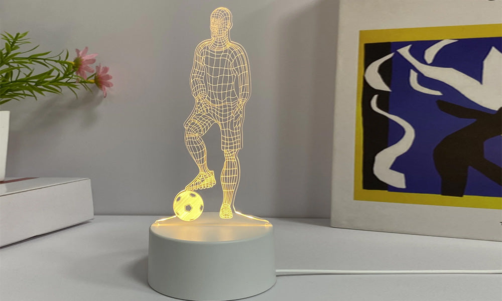 USB LED Sports Night Light Acrylic Table Lamp for Bedroom