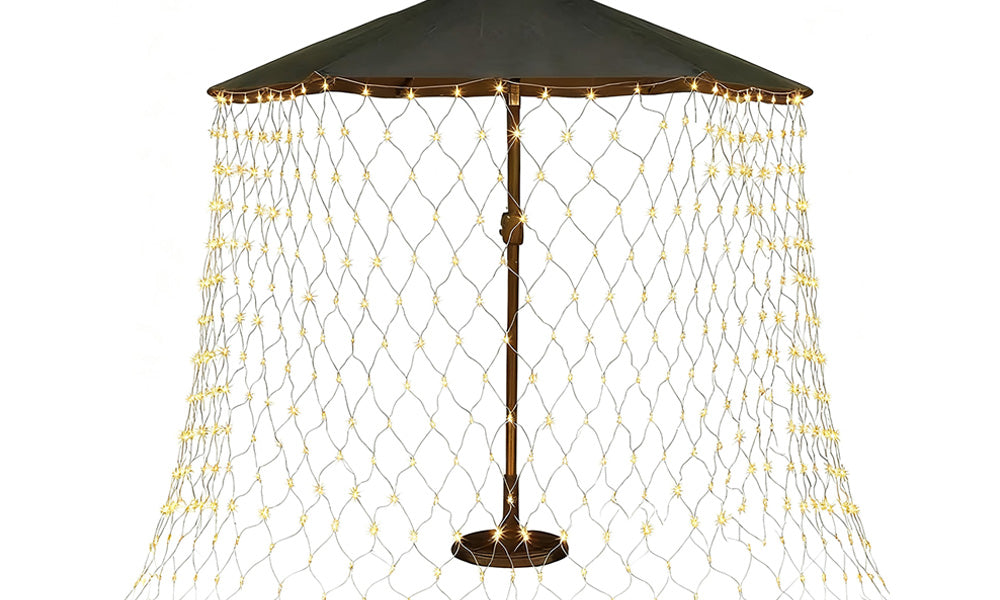 Solar/USB Powered LED Net Mesh Lights Outdoor Waterproof 3x2m with 192 LEDs and 8 Lighting Modes