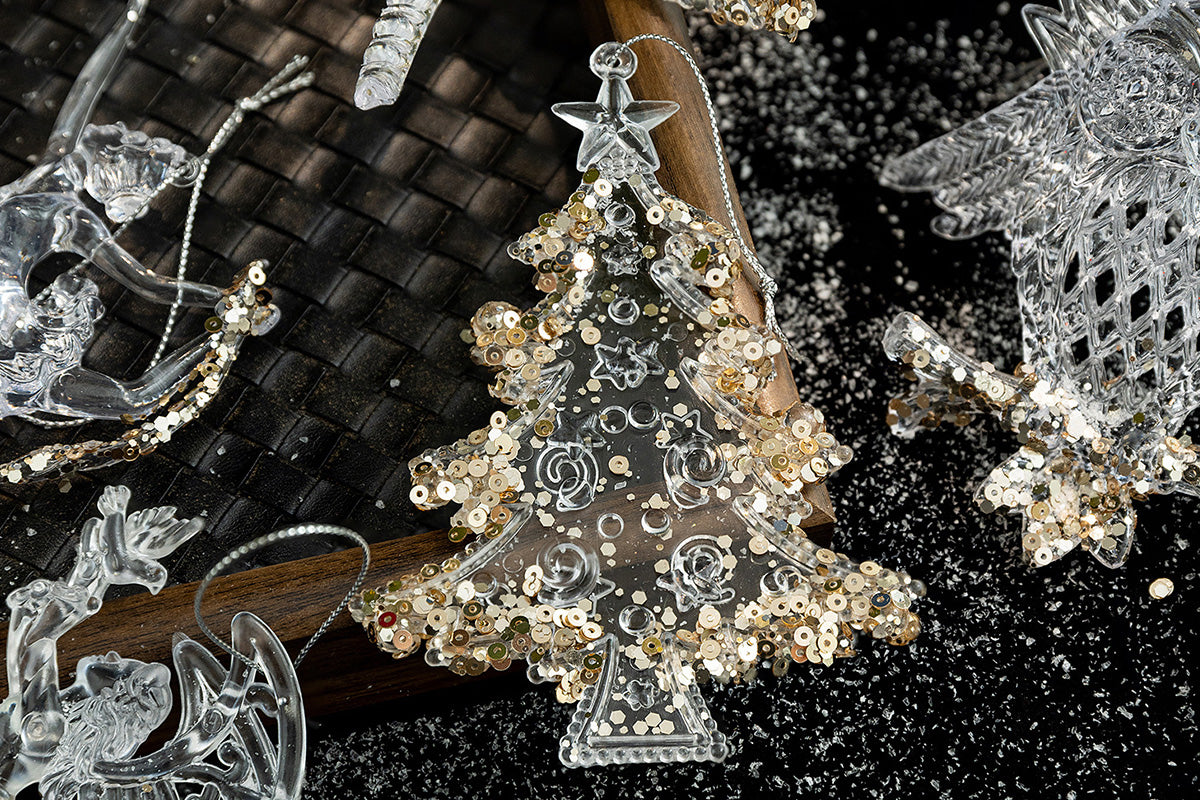 8PCS Christmas Acrylic Snowflake Hanging Ornament XMAS Tree Decoration Pendant