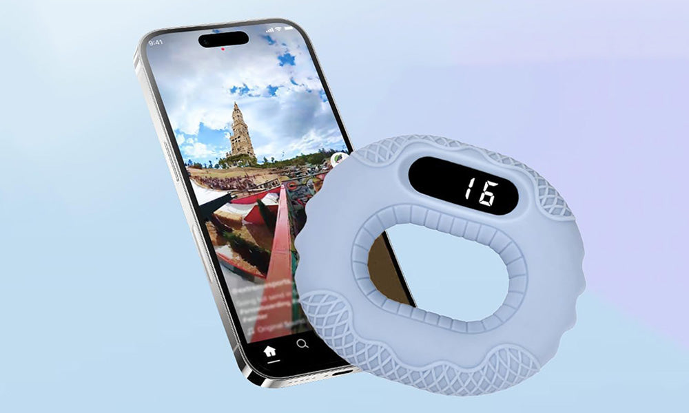 Smart Bluetooth Page Turner Hand Gripper 10 lbs with Counter for Phone Page Turning Fitness Training