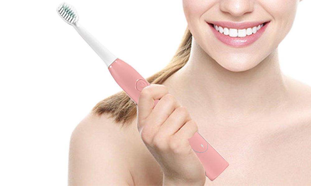 Sonic Electric Toothbrush with 8 Replaceable Wave-Shaped Soft Brush Heads for Oral Care