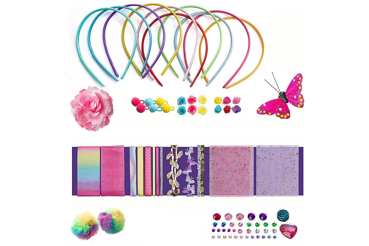Girl DIY Headband Making Kit Hair Accessories Set Gift for 5-12 Year Old