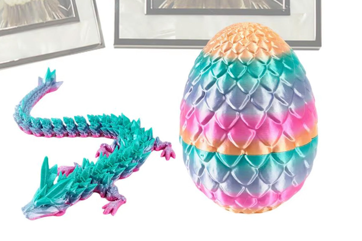 Articulated 3D Printed Dragon Egg with a Dragon Inside