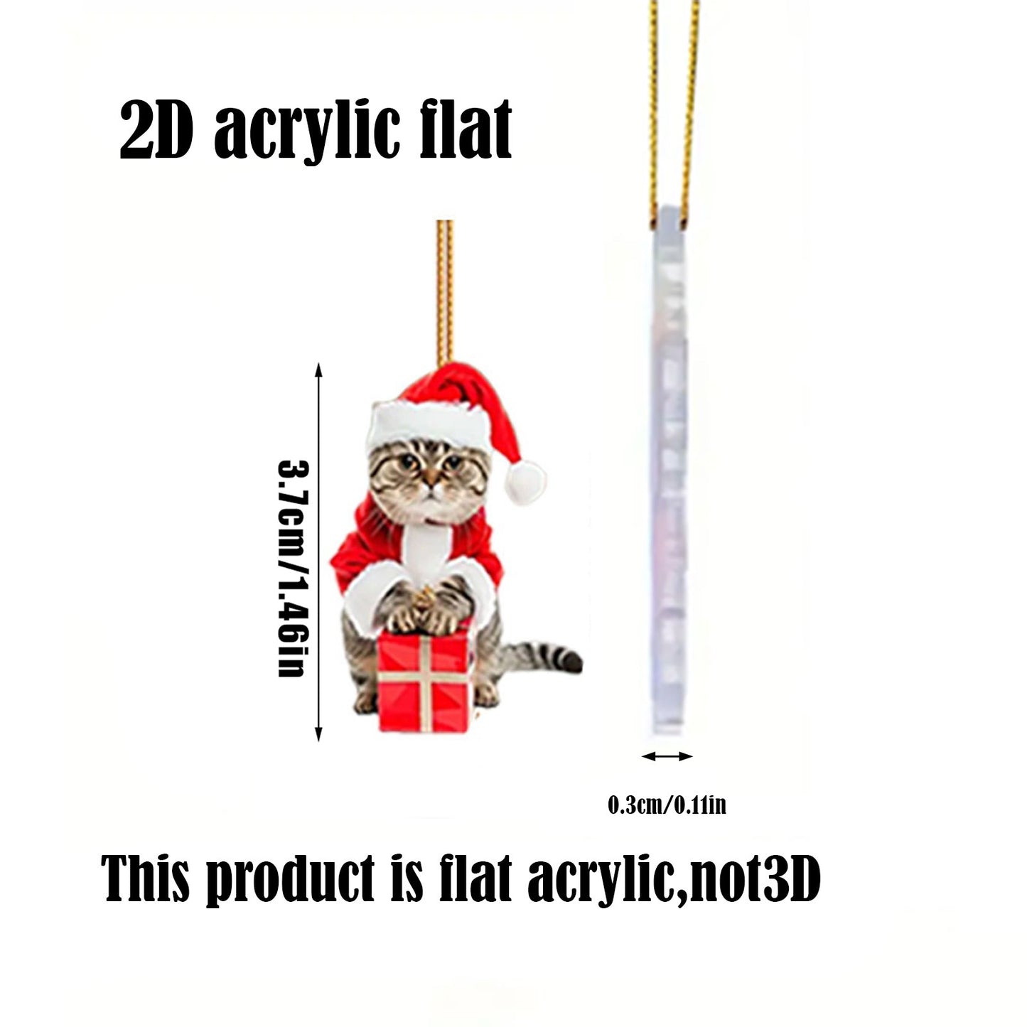 2D Acrylic Cat Christmas Ornaments 24 Days Calendar Blind Box