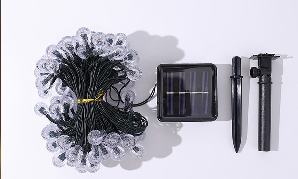 Up to 200-Bulb Solar-Powered Ball String Lights Outdoor Decorative Lighting