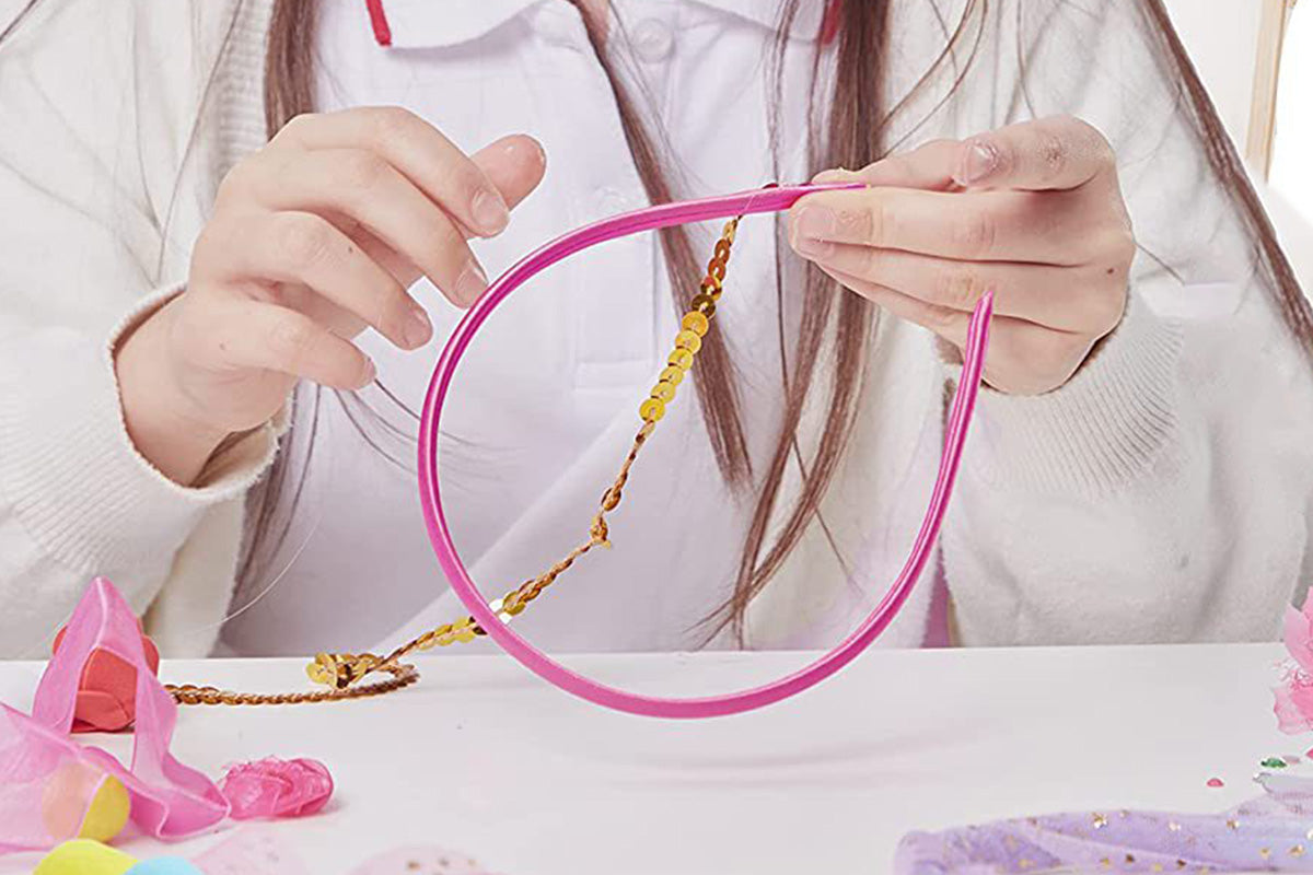 Girl DIY Headband Making Kit Hair Accessories Set Gift for 5-12 Year Old