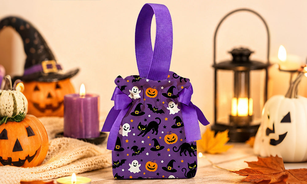 5 PCS Halloween Pumpkin Canvas Candy Gift Bags