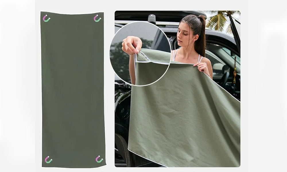 76x190cm Magnetic Mount Absorbent Beach Towel