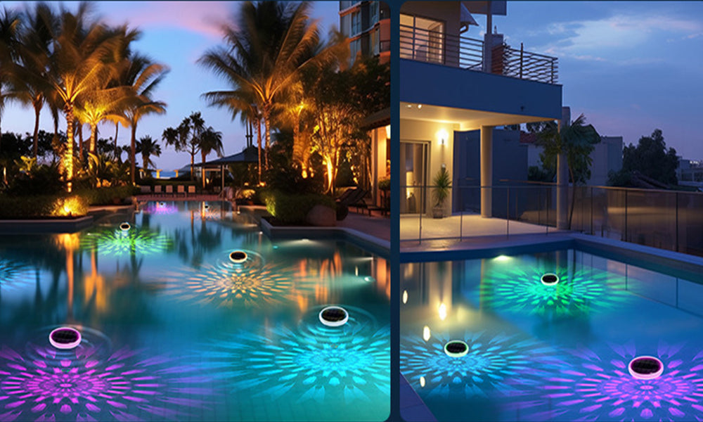 2 Pack Solar RGB Floating Pool Lights with Remote Control