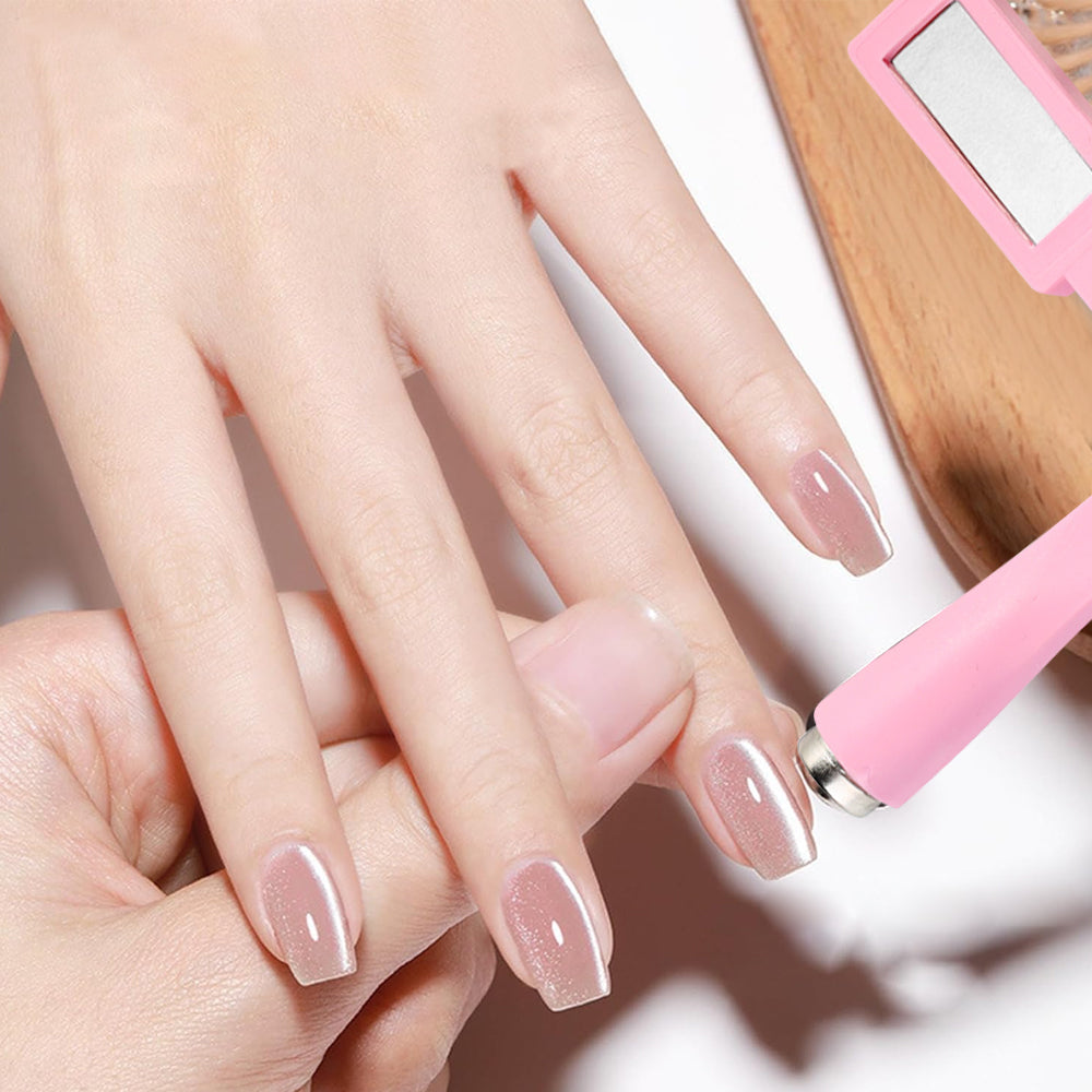 5-in-1 Cat Eye Magnet Tool Cross Strong Magnetic Multifunctional Nail Tool-Pink