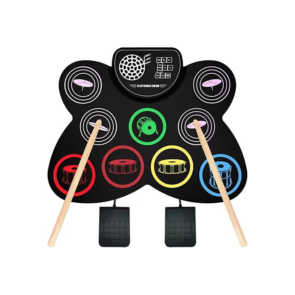 Electronic Drum Set 9-Drum Practice Pad with Headphone Jack