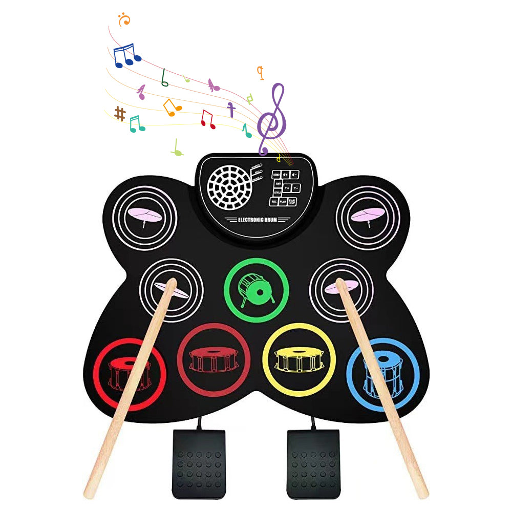 Electronic Drum Set 9-Drum Practice Pad with Headphone Jack
