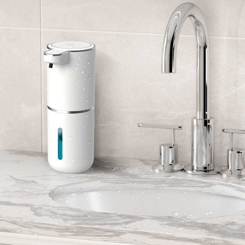 380ML Automatic Soap Dispenser with 4 Level Adjustable Foam Rechargeable -White