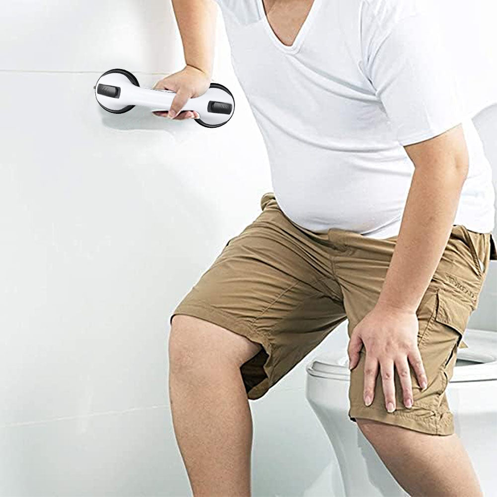 2Pcs Suction Cup Shower Handles Grab Bars for Shower for Elderly Black