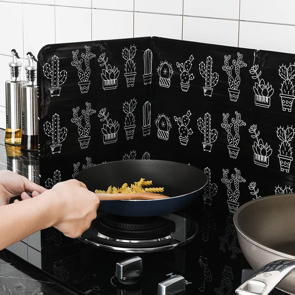 Oil Splatter Guard Anti-Splatter Shield Screen Cover Black