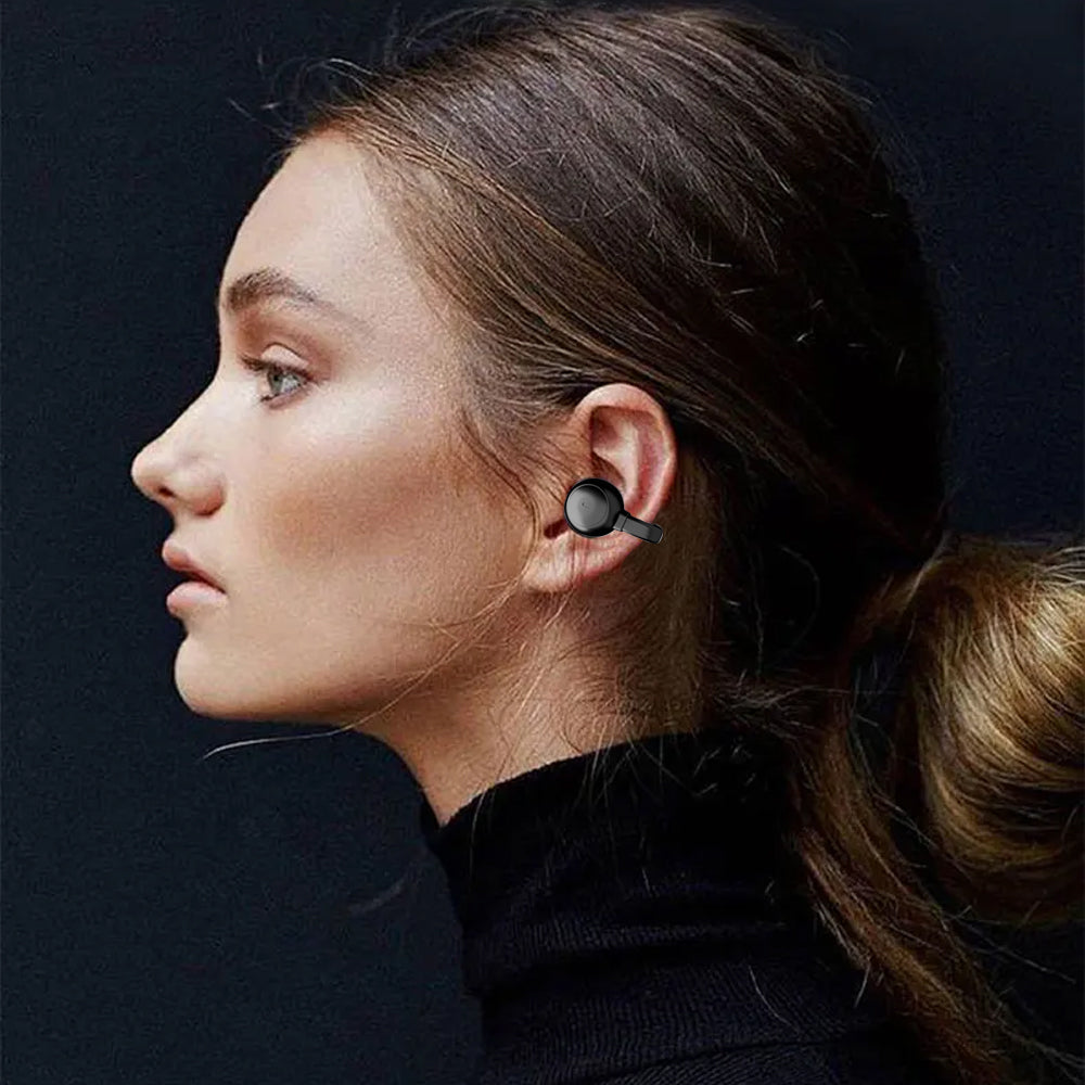 Ear Clip Earbuds Bluetooth 5.3 Wireless Noise Cancellation Sport Earphones Black