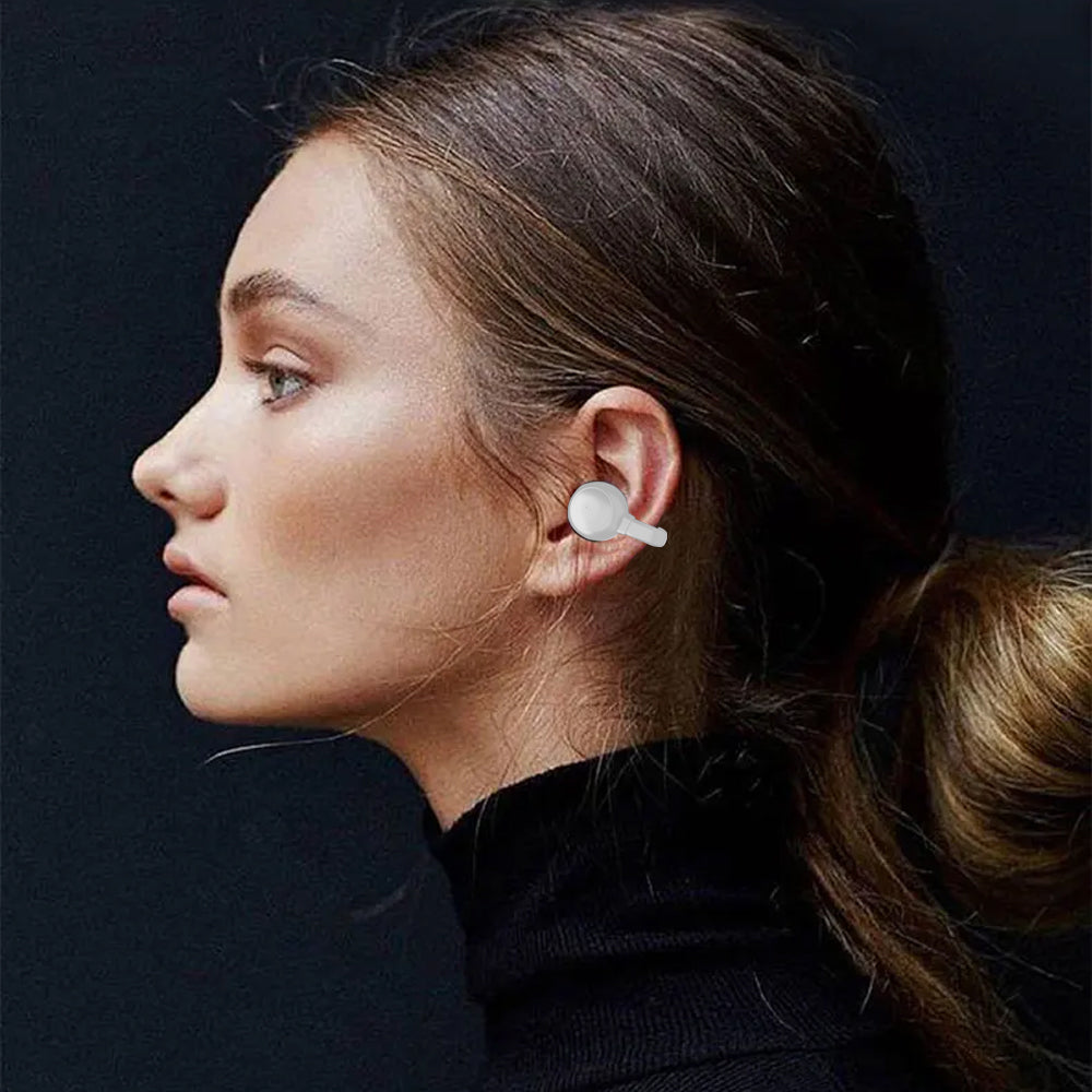 Ear Clip Earbuds Bluetooth 5.3 Wireless Noise Cancellation Sport Earphones White