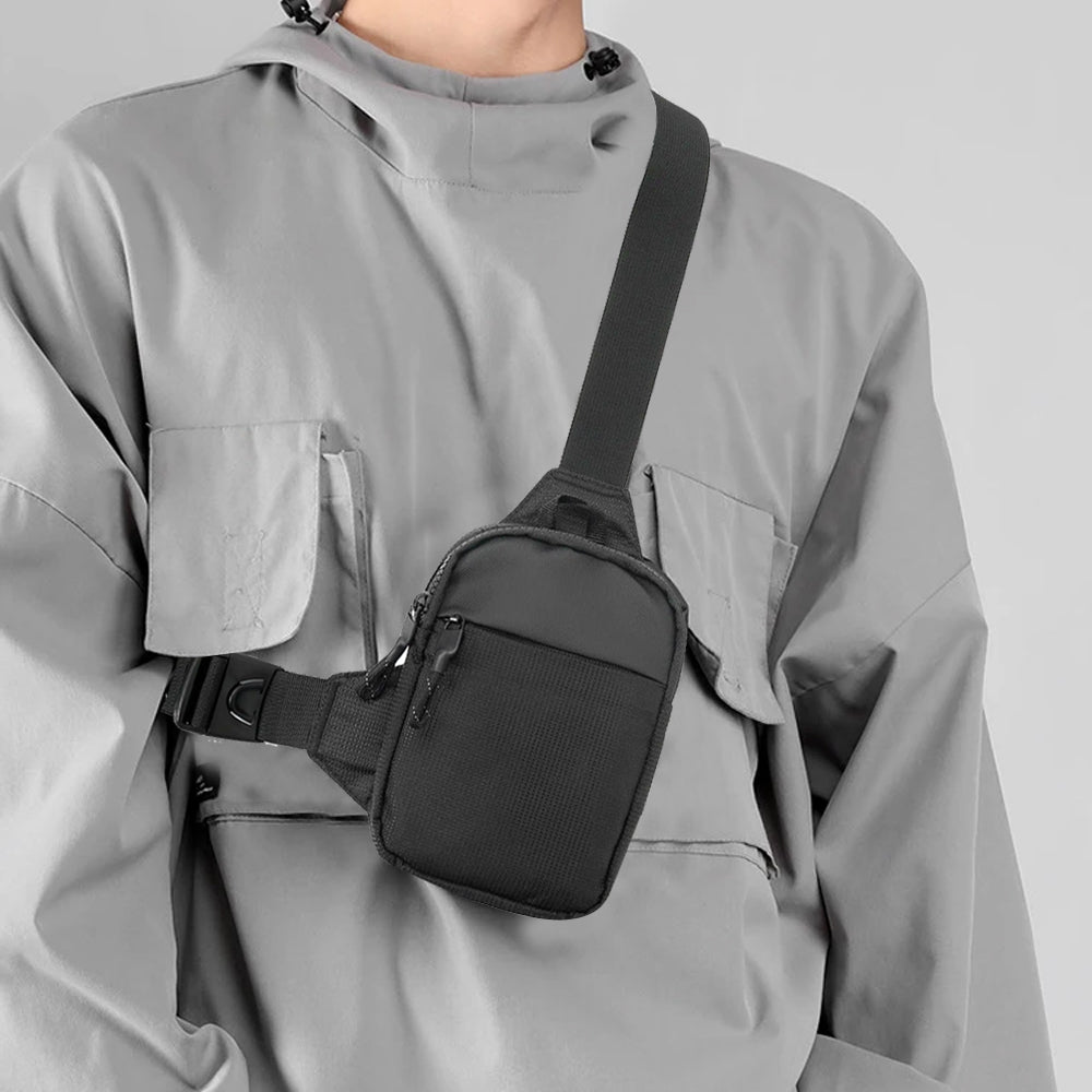 Travel Sling Bag Crossbody Bag Water-resistant Chest Bag for Men Black