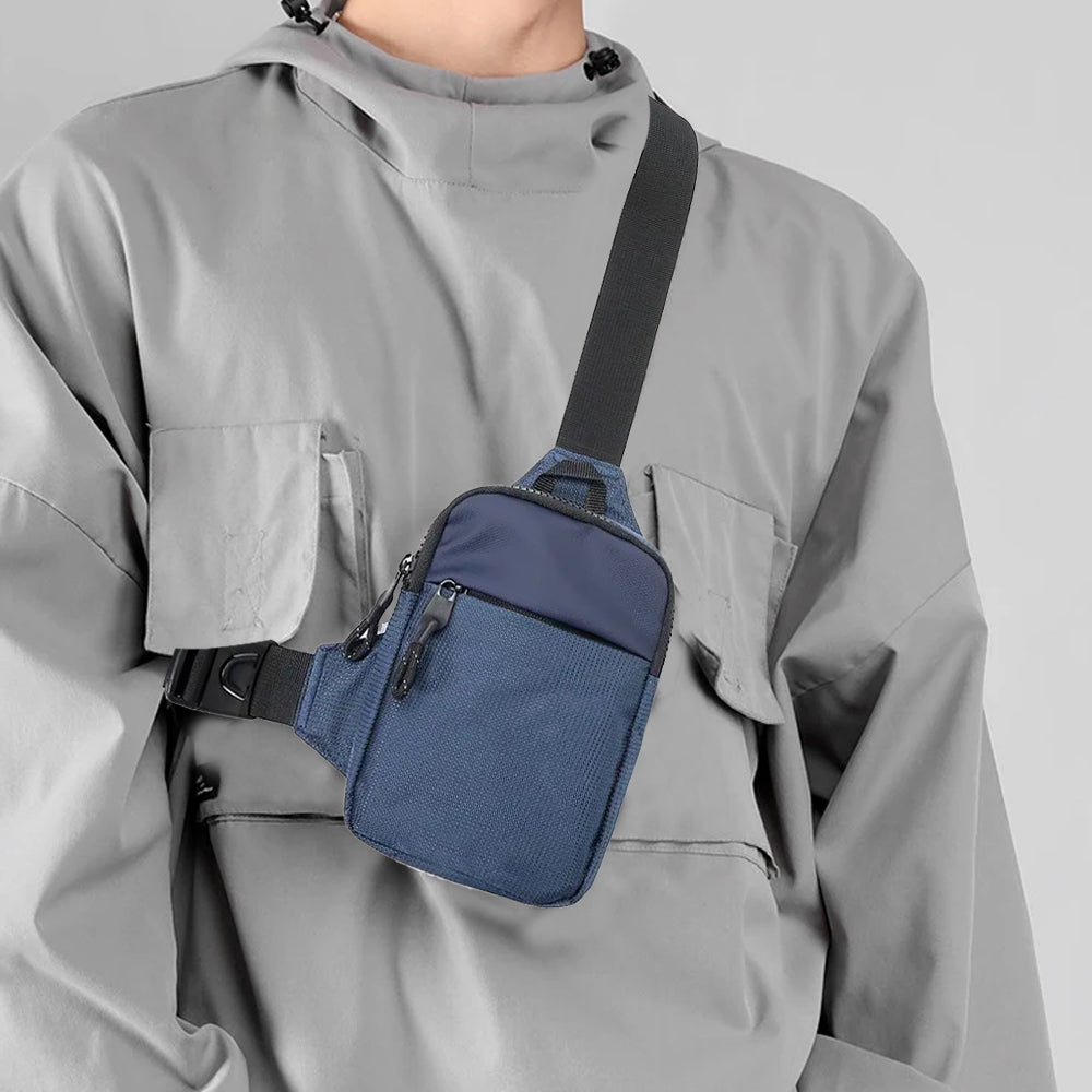 Travel Sling Bag Crossbody Bag Water-resistant Chest Bag for Men Blue