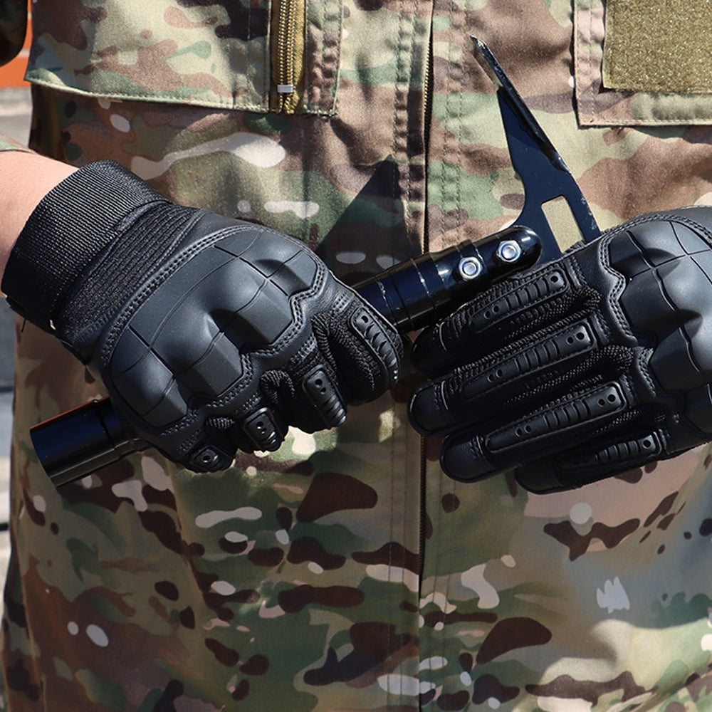 Motorcycle Gloves Touch Screen Hard Knuckle Tactical Gloves Black