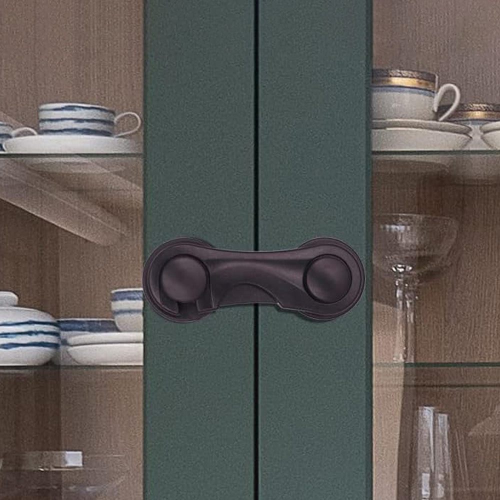 10Pcs Cabinet Locks Childproof Latches with Adhesive for Child Safety Black