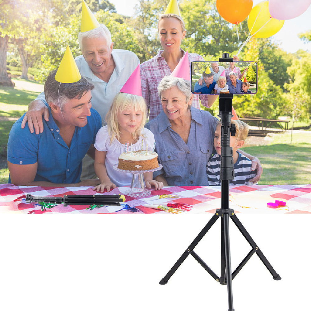 Extendable Rotating Selfie Tripod Stand with Phone Clamp for Mobile Phone Camera