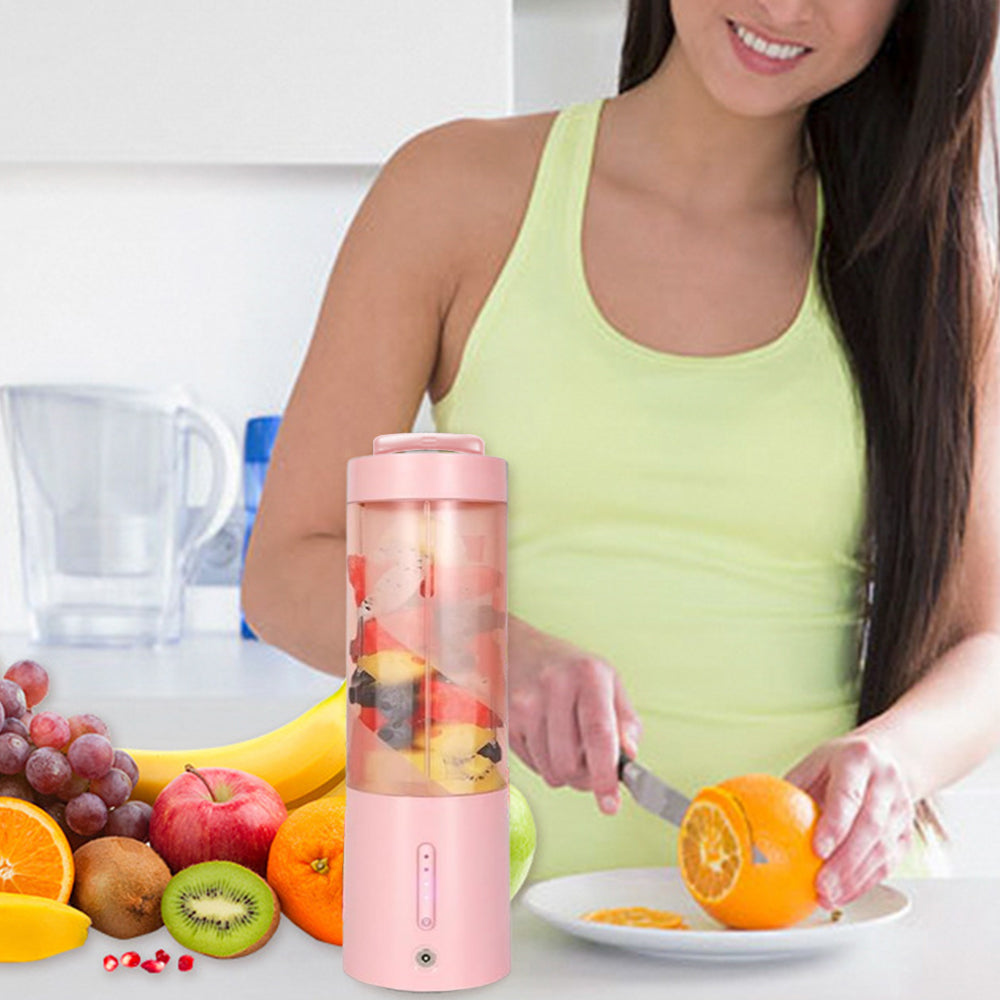 Portable Blender for Shakes and Smoothies with 6 Blades and Cleaning Brush Pink