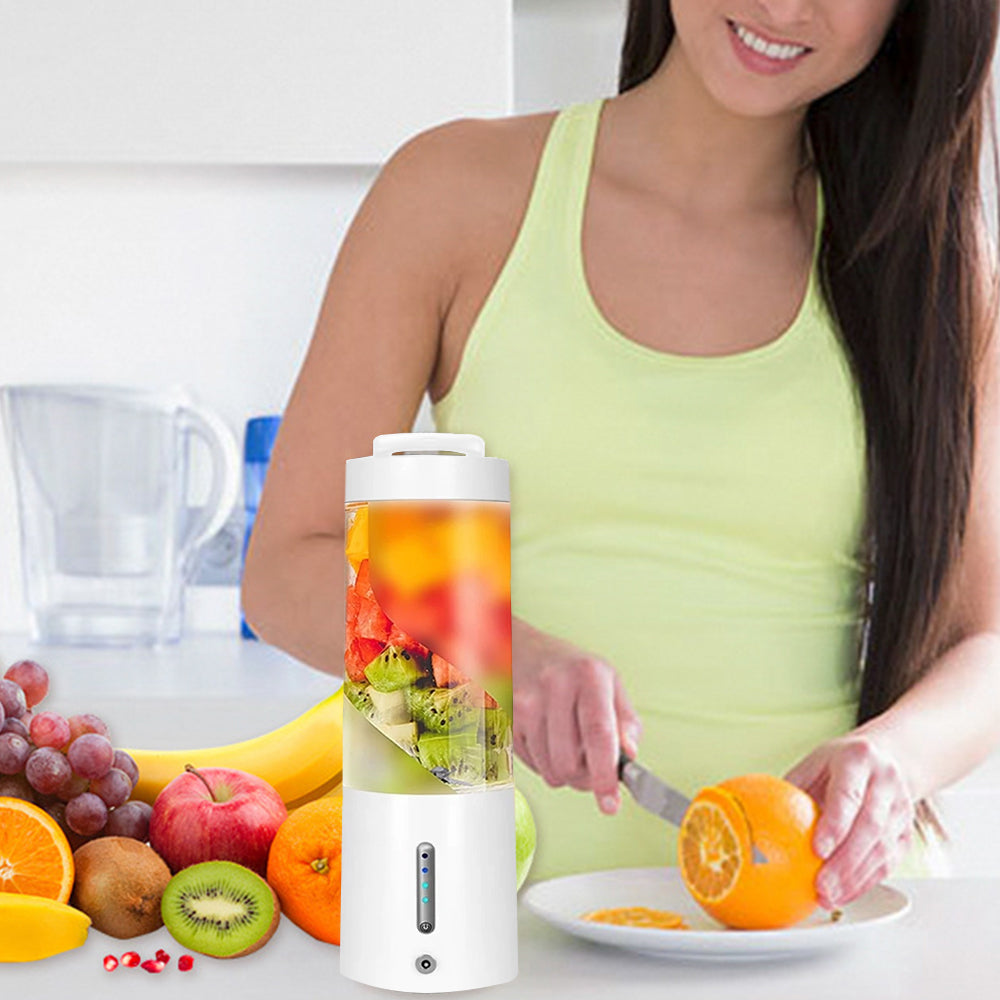 Portable Blender for Shakes and Smoothies with 6 Blades and Cleaning Brush White