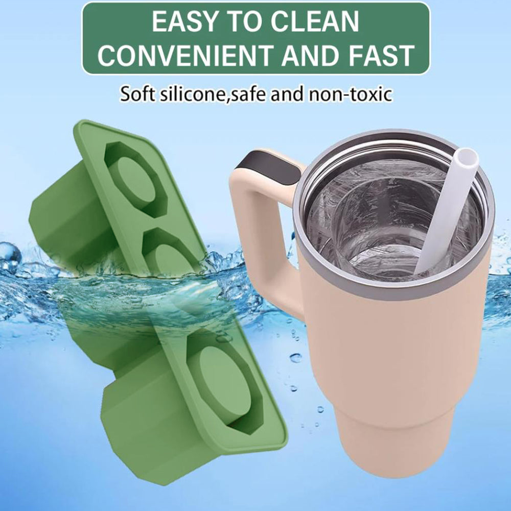 Silicone Ice Mold Maker with Lid for Stanley 30-40 Oz Tumbler Cup Green