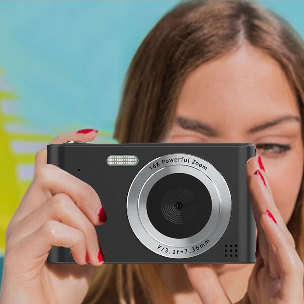 4K HD Digital Camera 16X Zoom 48MP Digital Camera with 32G SD Card Black