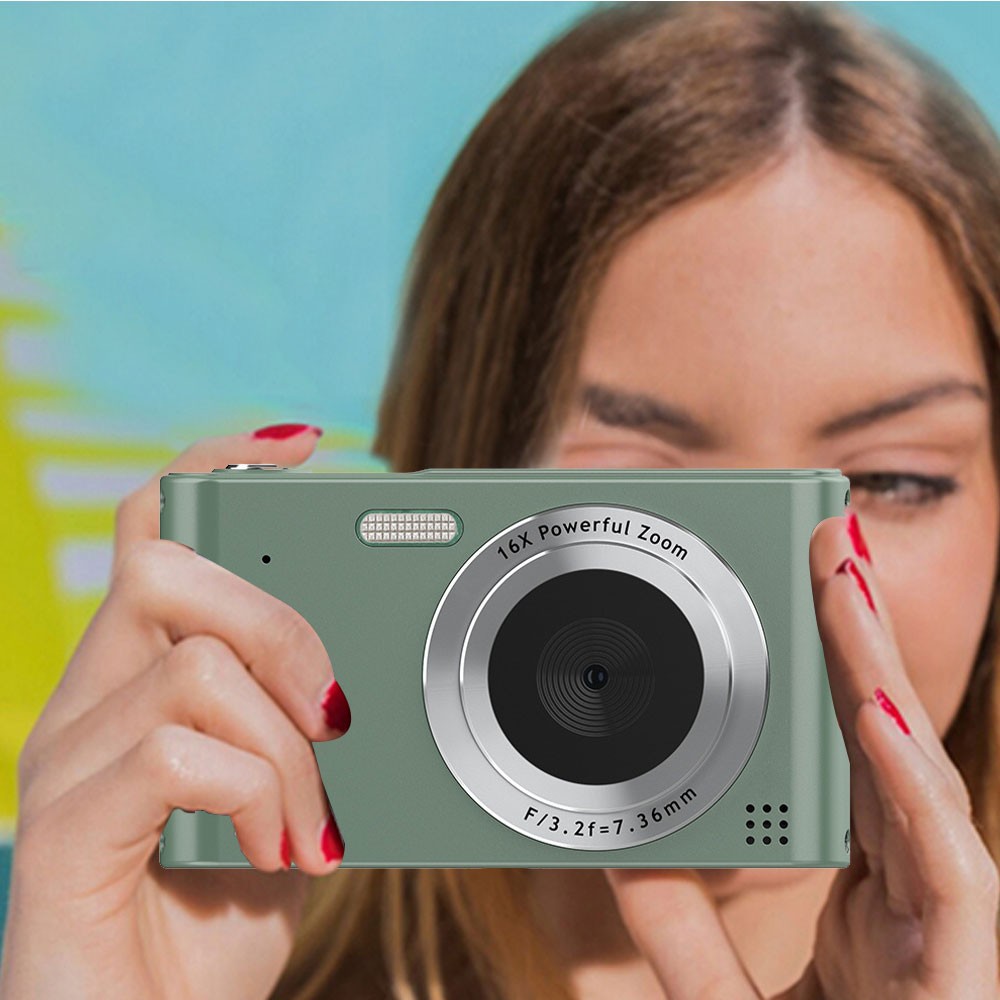 4K HD Digital Camera 16X Zoom 48MP Digital Camera with 32G SD Card Green