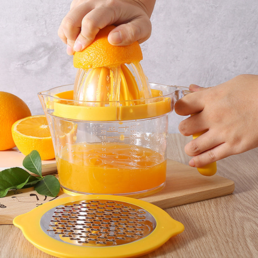 4-in-1 Citrus Squeezer Grater Multifunctional Hand Juicer Measuring Cup