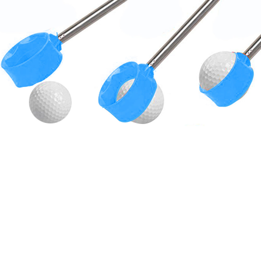 Golf Ball Retriever 10 Section Telescopic Stainless Steel Hexagonal Blue