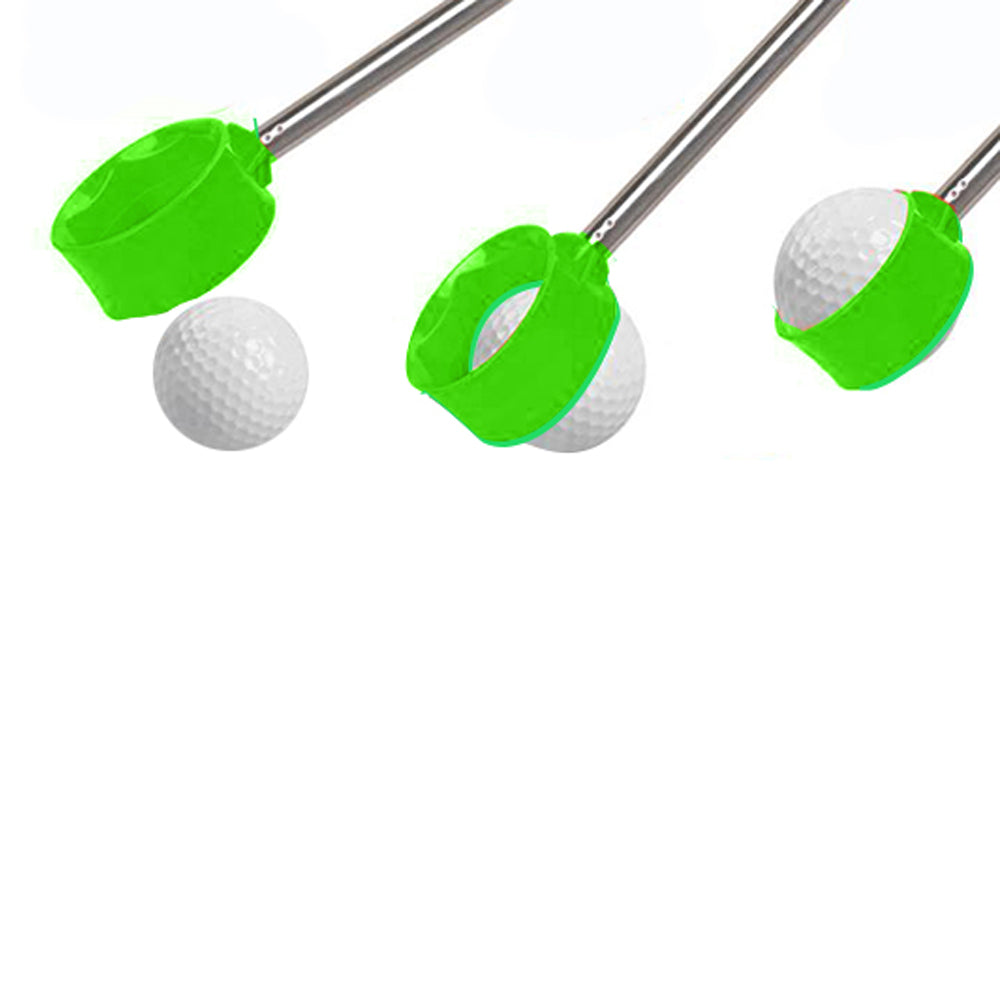 Golf Ball Retriever 10 Section Telescopic Stainless Steel Hexagonal Green