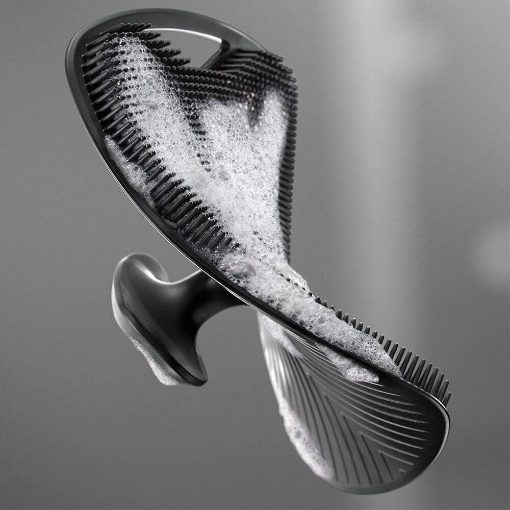 Silicone Body Scrubber Soft Exfoliating Shower Body Brush Black