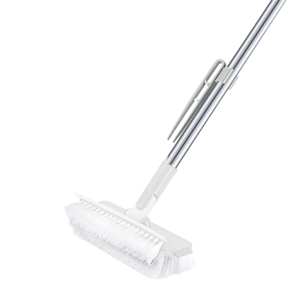 3-in-1 Scrape Cleaning Brush Floor Scrub Brush with Long Handle White