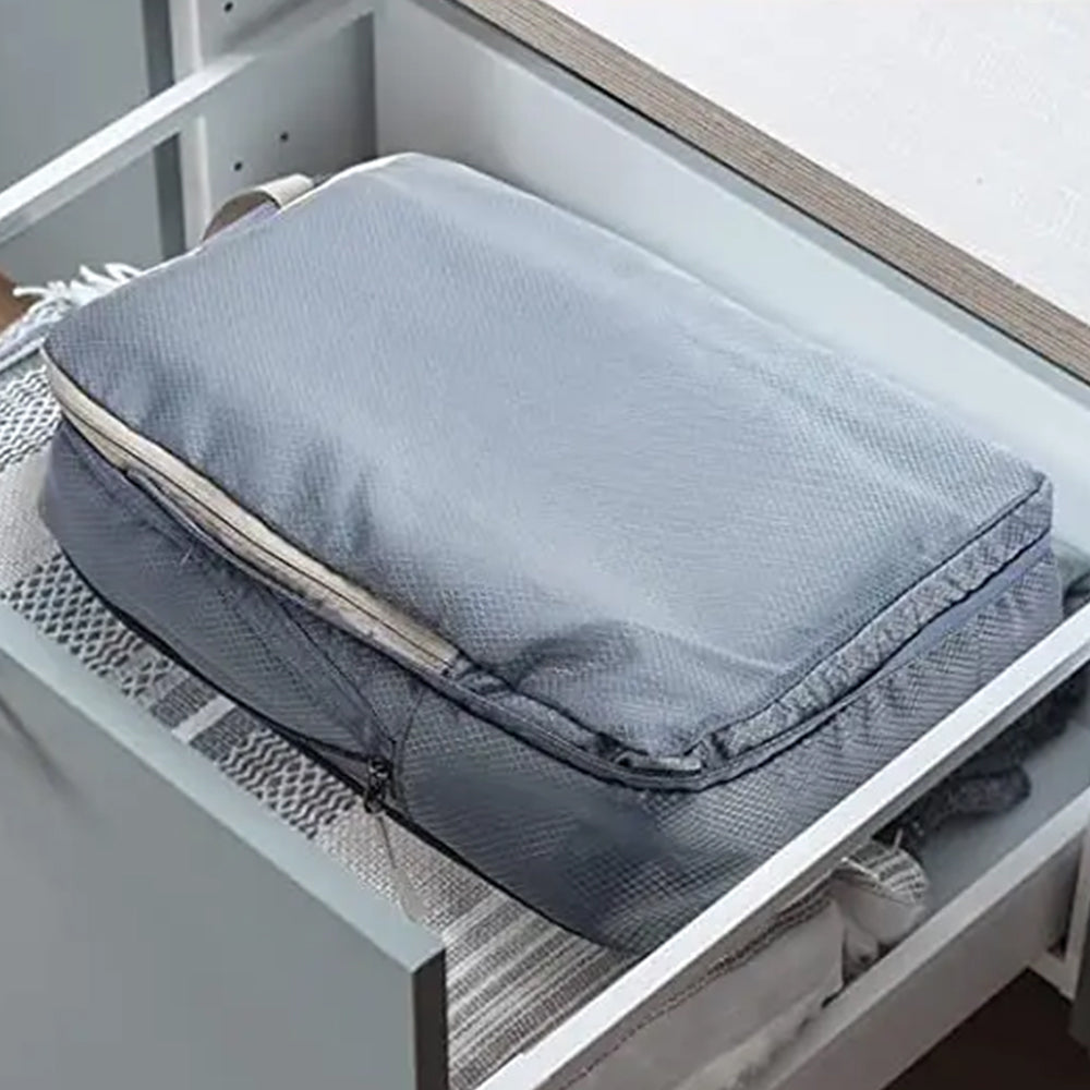 6Pcs Storage Compression Bags Luggage Travel Packing Cubes Organiser Grey