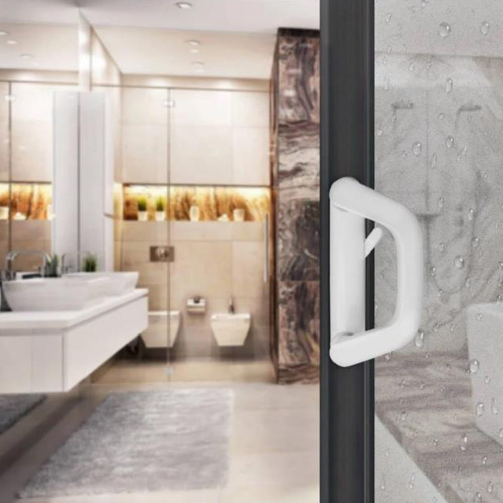 Sliding Door Lock Handle Security Door Locks Set with Keys White