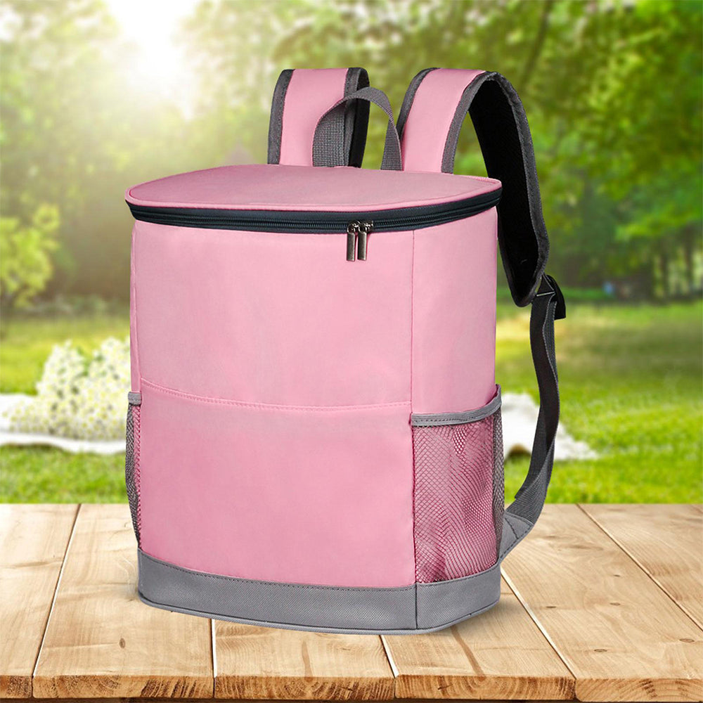 Insulate Cooler Backpack Lunch Bag for Outdoor Hiking Pink