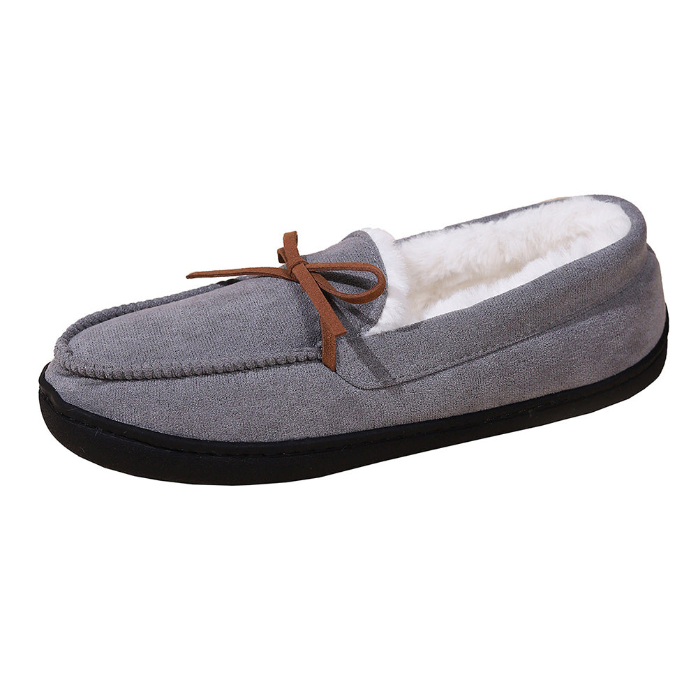 Winter Comfy Sherpa Ladies Soft Warm Moccasin Shoes Grey EU38-39