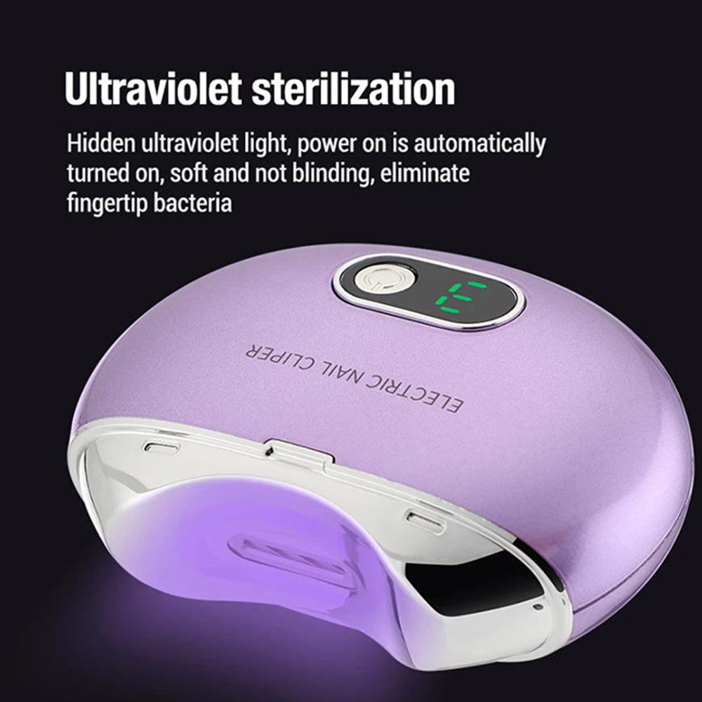 Electric Automatic Nail Clipper Trimmer Cutter Manicure USB Purple