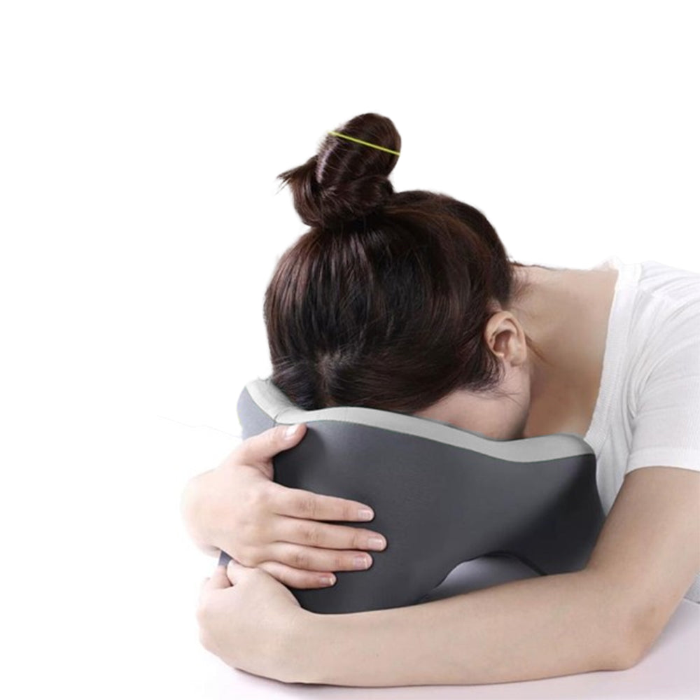 Travel Memory Foam Rebound U-Shaped Pillow Neck Support Headrest Grey