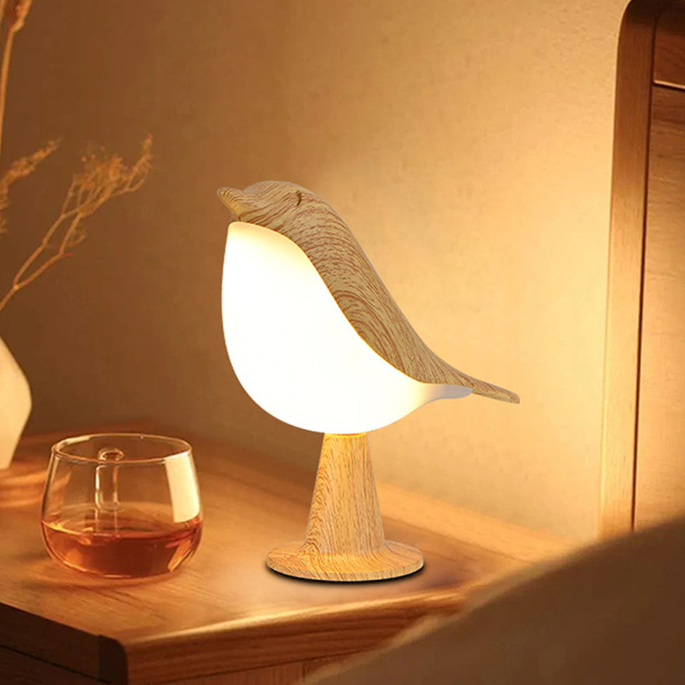 Magpie Bird LED Desk Lamp Bedside Touch Reading Night Light Wood