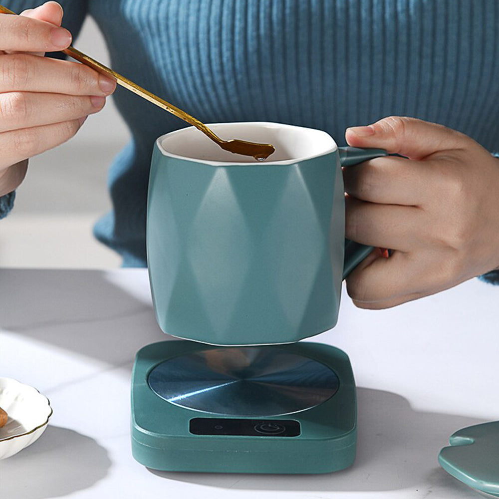 Electric Coffee Mug Warmer Lightweight Milk Heating Plate Cup Heater Pad Green