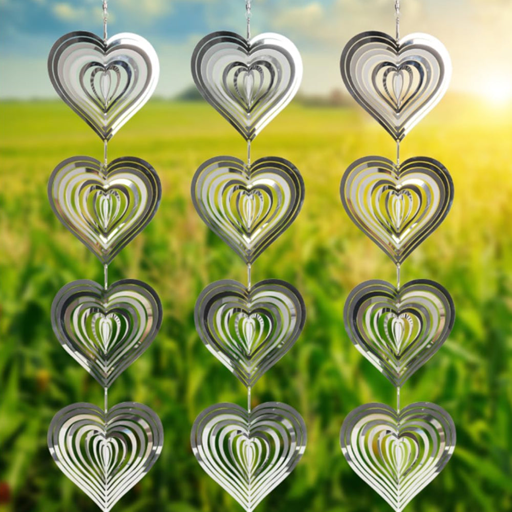 Rotating Reflective Bird Deterrent Wind Spinners Bird Scare Tool Heart-Shaped