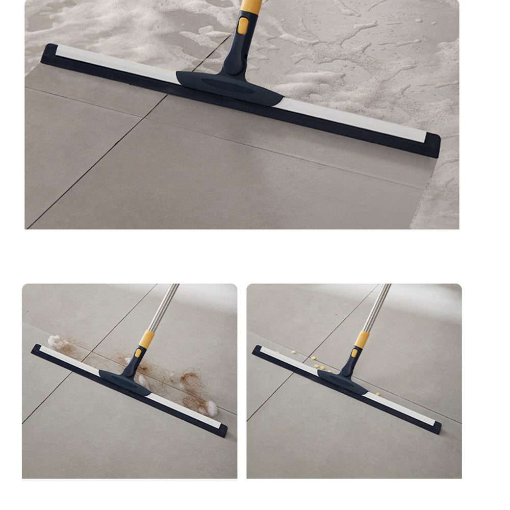 Telescopic Long Handle Floor Squeegee Scrubber Broom for Floor Cleaning Blue