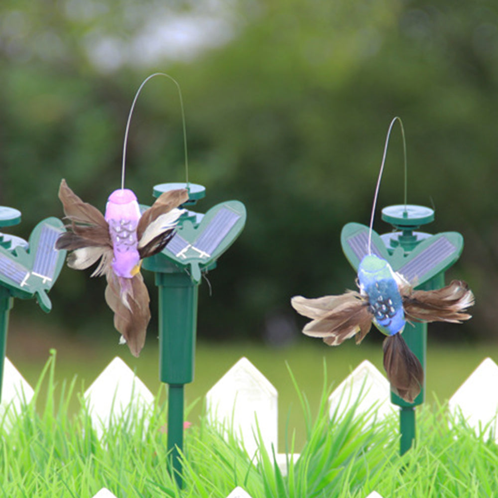 Solar Flying Humming Bird Fluttering Garden Decoration for Farmland Courtyard
